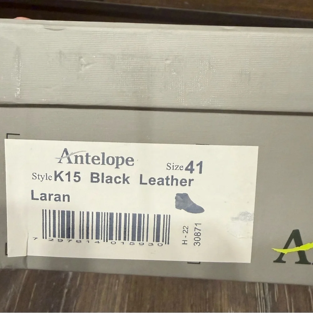 Antelope K15 Laran‎ Black Leather Ankle Boots • EU 41 / US 9–9.5 • NIB